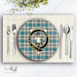 ScotsTee Shop Scottish Livingstone Dress Ancient Crest Tartan Ceramic Plate