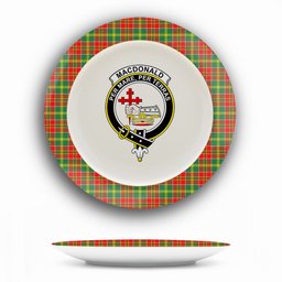 ScotsTee Shop Scottish MacDonald of Kingsburgh Modern Crest Tartan Ceramic Plate
