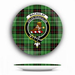 ScotsTee Shop Scottish MacAulay of Lewis Ancient Crest Tartan Ceramic Plate