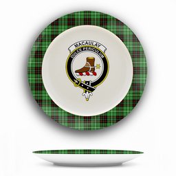 ScotsTee Shop Scottish MacAulay of Lewis Ancient Crest Tartan Ceramic Plate