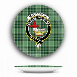 ScotsTee Shop Scottish MacDonald Lord of the Isles Hunting SC Crest Tartan Ceramic Plate