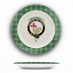 ScotsTee Shop Scottish MacDonald Lord of the Isles Hunting SC Crest Tartan Ceramic Plate