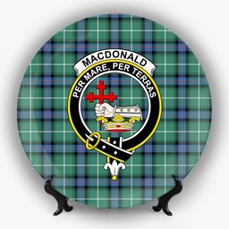 ScotsTee Shop Scottish MacDonald of the Isles Hunting Ancient Crest Tartan Ceramic Plate