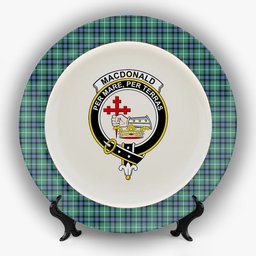 ScotsTee Shop Scottish MacDonald of the Isles Hunting Ancient Crest Tartan Ceramic Plate