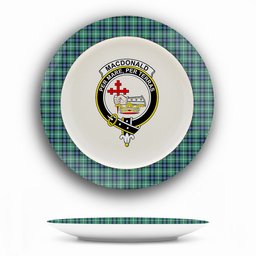 ScotsTee Shop Scottish MacDonald of the Isles Hunting Ancient Crest Tartan Ceramic Plate