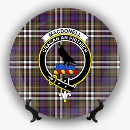 ScotsTee Shop Scottish MacDonell of Glengarry Dress  Modern Crest Tartan Ceramic Plate