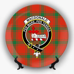 ScotsTee Shop Scottish MacDonald of Sleat Ancient Crest Tartan Ceramic Plate