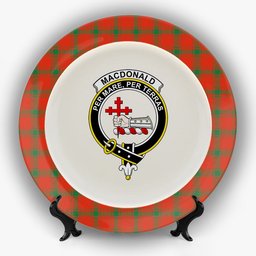 ScotsTee Shop Scottish MacDonald of Sleat Ancient Crest Tartan Ceramic Plate