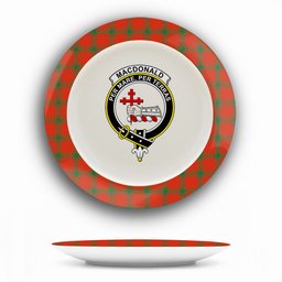 ScotsTee Shop Scottish MacDonald of Sleat Ancient Crest Tartan Ceramic Plate