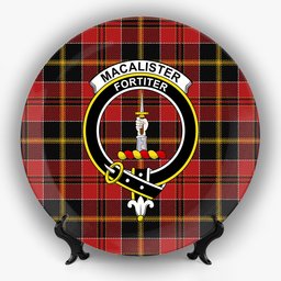 ScotsTee Shop Scottish MacAlister of Skye Crest Tartan Ceramic Plate