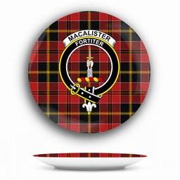 ScotsTee Shop Scottish MacAlister of Skye Crest Tartan Ceramic Plate