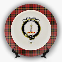 ScotsTee Shop Scottish MacAlister of Skye Crest Tartan Ceramic Plate