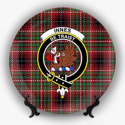 ScotsTee Shop Scottish Innes of Cowie Ancient Crest Tartan Ceramic Plate
