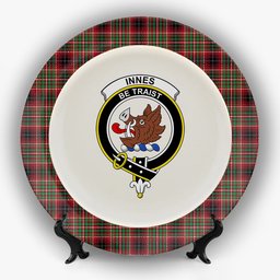 ScotsTee Shop Scottish Innes of Cowie Ancient Crest Tartan Ceramic Plate