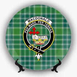 ScotsTee Shop Scottish MacDonald Lord of the Isles Hunting Ancient Crest Tartan Ceramic Plate