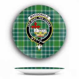 ScotsTee Shop Scottish MacDonald Lord of the Isles Hunting Ancient Crest Tartan Ceramic Plate