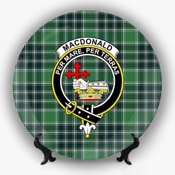 ScotsTee Shop Scottish MacDonald Lord of the Isles Hunting Modern Crest Tartan Ceramic Plate