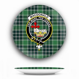 ScotsTee Shop Scottish MacDonald Lord of the Isles Hunting Modern Crest Tartan Ceramic Plate