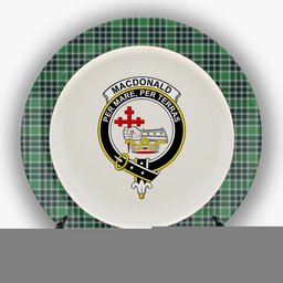 ScotsTee Shop Scottish MacDonald Lord of the Isles Hunting Modern Crest Tartan Ceramic Plate