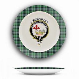 ScotsTee Shop Scottish MacDonald Lord of the Isles Hunting Modern Crest Tartan Ceramic Plate