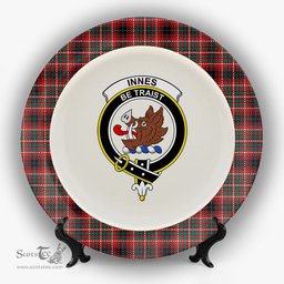 ScotsTee Shop Scottish Innes of Cowie Modern Crest Tartan Ceramic Plate