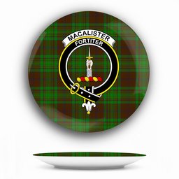 ScotsTee Shop Scottish MacAlister of Glenbarr Hunting Crest Tartan Ceramic Plate