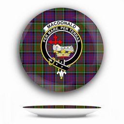 ScotsTee Shop Scottish MacDonald of Clanranald 2 Crest Tartan Ceramic Plate