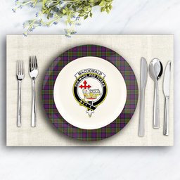ScotsTee Shop Scottish MacDonald of Clanranald 2 Crest Tartan Ceramic Plate