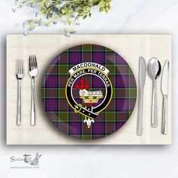 ScotsTee Shop Scottish MacDonald of Clanranald 2 Crest Tartan Ceramic Plate