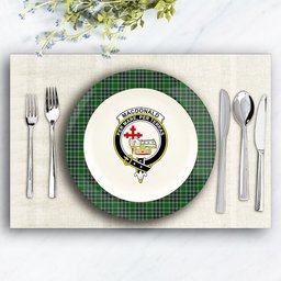 ScotsTee Shop Scottish MacDonald Lord of the Isles Hunting Crest Tartan Ceramic Plate