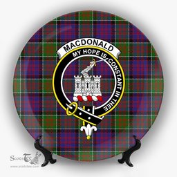 ScotsTee Shop Scottish MacDonald of Clan Ranald Modern Crest Tartan Ceramic Plate