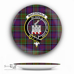 ScotsTee Shop Scottish MacDonald of Clan Ranald Modern Crest Tartan Ceramic Plate