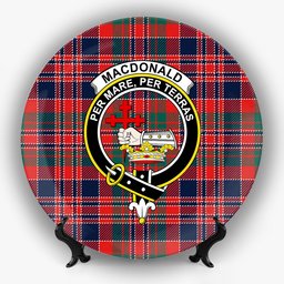 ScotsTee Shop Scottish MacDonald of Boisdale Modern Crest Tartan Ceramic Plate