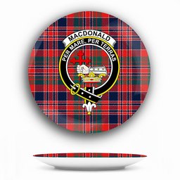 ScotsTee Shop Scottish MacDonald of Boisdale Modern Crest Tartan Ceramic Plate