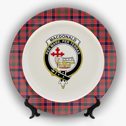 ScotsTee Shop Scottish MacDonald of Boisdale Modern Crest Tartan Ceramic Plate