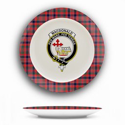 ScotsTee Shop Scottish MacDonald of Boisdale Modern Crest Tartan Ceramic Plate