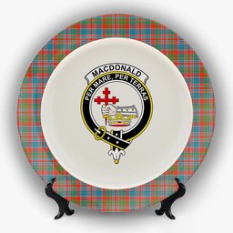ScotsTee Shop Scottish MacDonald of Boisdale Ancient Crest Tartan Ceramic Plate