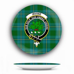 ScotsTee Shop Scottish Irvine of Bonshaw Crest Tartan Ceramic Plate