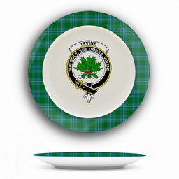ScotsTee Shop Scottish Irvine of Bonshaw Crest Tartan Ceramic Plate