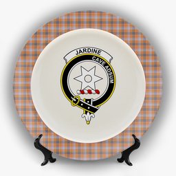 ScotsTee Shop Scottish Jardine of Castlemilk Ancient Crest Tartan Ceramic Plate