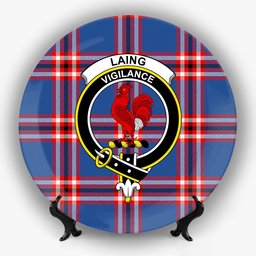 ScotsTee Shop Scottish Laing of Archiestown Modern Crest Tartan Ceramic Plate