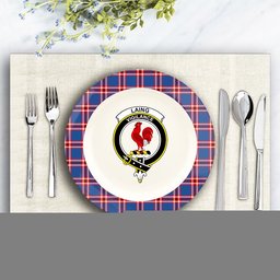 ScotsTee Shop Scottish Laing of Archiestown Modern Crest Tartan Ceramic Plate