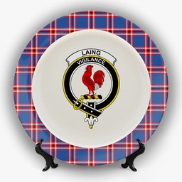ScotsTee Shop Scottish Laing of Archiestown Modern Crest Tartan Ceramic Plate
