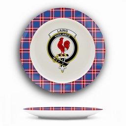 ScotsTee Shop Scottish Laing of Archiestown Modern Crest Tartan Ceramic Plate