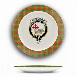 ScotsTee Shop Scottish MacDonald of Kingsburgh Ancient Crest Tartan Ceramic Plate