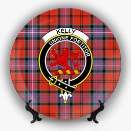 ScotsTee Shop Scottish Kelly of Sleat Red Ancient Crest Tartan Ceramic Plate