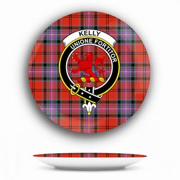 ScotsTee Shop Scottish Kelly of Sleat Red Ancient Crest Tartan Ceramic Plate