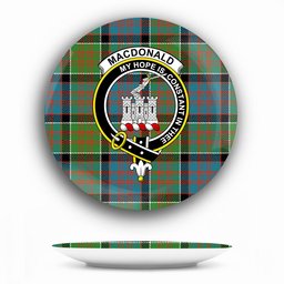 ScotsTee Shop Scottish MacDonald of Clan Ranald Ancient Crest Tartan Ceramic Plate