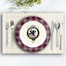ScotsTee Shop Scottish Little of Morton Rigg Modern Crest Tartan Ceramic Plate