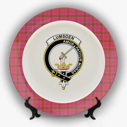 ScotsTee Shop Scottish Lumsden of Clova Ancient Crest Tartan Ceramic Plate
